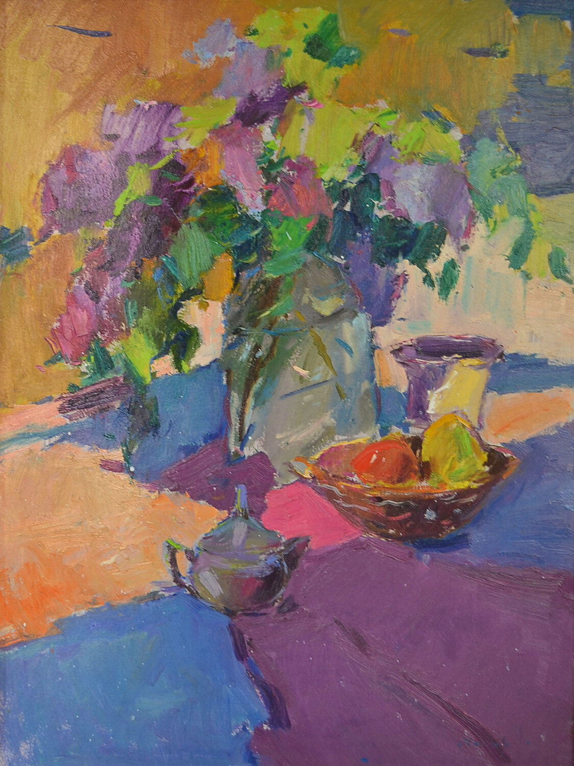 Sunny a bouquet _ oil on cardboard Alexander Shandor Originalgemälde zu verkaufen