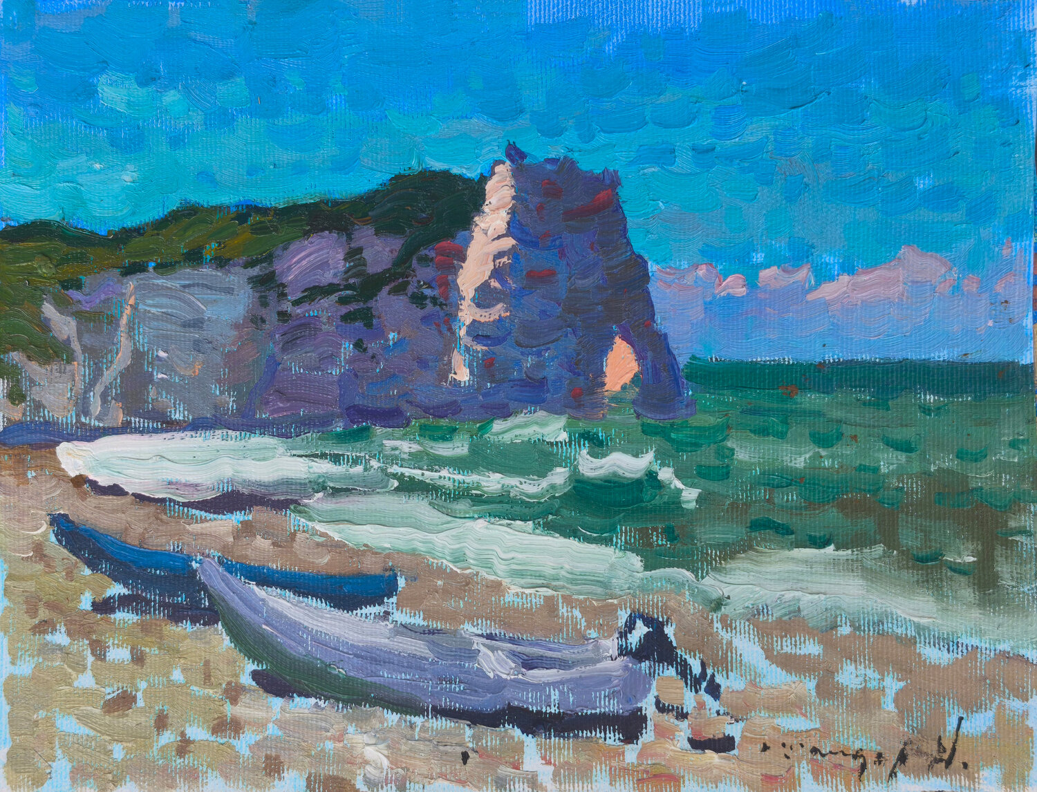 Normandy Etretat Etude 4 Alexander Shandor Peinture originale à vendre