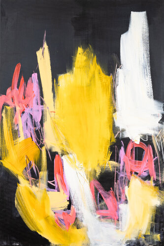 Black & Pink I von Monika Herschberger, Malerei kaufen auf Singulart