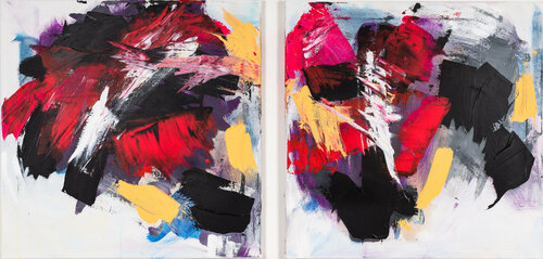 In love - Diptychon von Monika Herschberger, Malerei kaufen auf Singulart