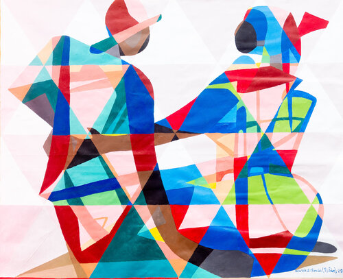 main dans la main di Maurice Tchinda, Pittura in vendita su Singulart