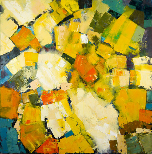 Yellow Grass 3 by Niki Hare, Painting for Sale on Singulart
