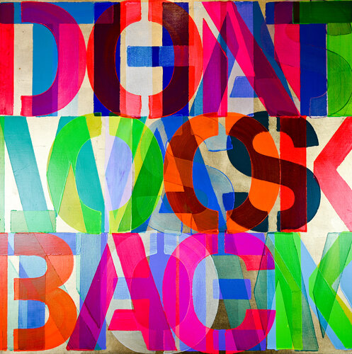 Dont Look Back (Gold) van Niki Hare, Schilderij te koop op Singulart