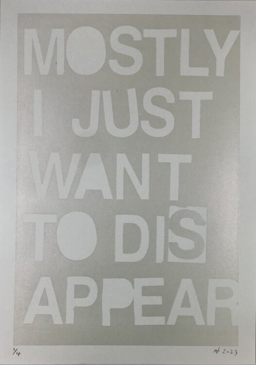 Invisible (screen print) Niki Hare
