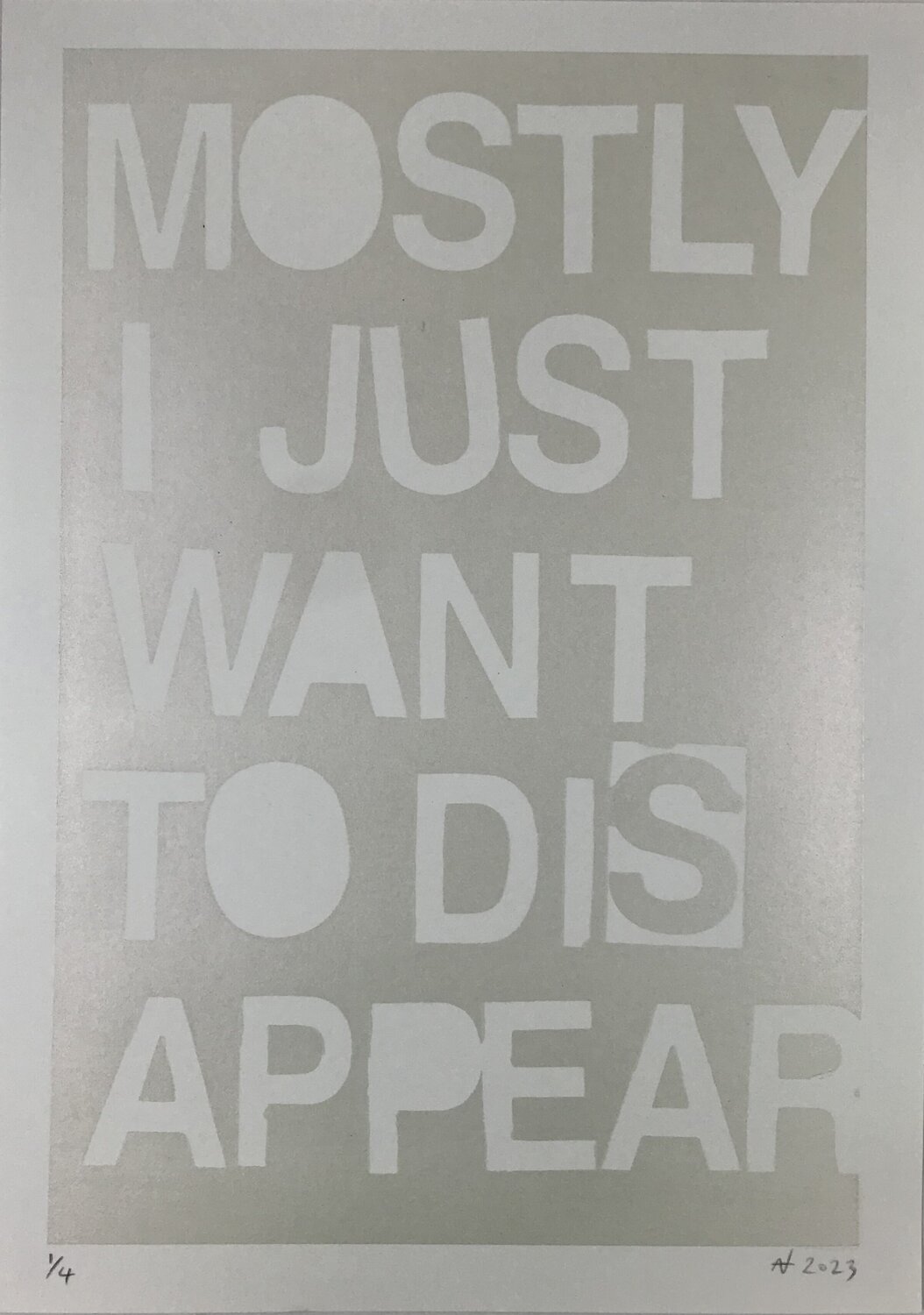 Invisible (screen print) Niki Hare