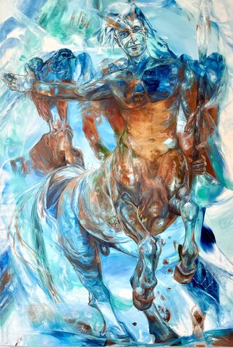 Chiron, Botschafter und Heiler des Kosmos by Rieke Schmieder, Painting for Sale on Singulart