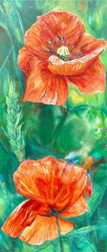 Wilder Mohn di Rieke Schmieder, Pittura in vendita su Singulart