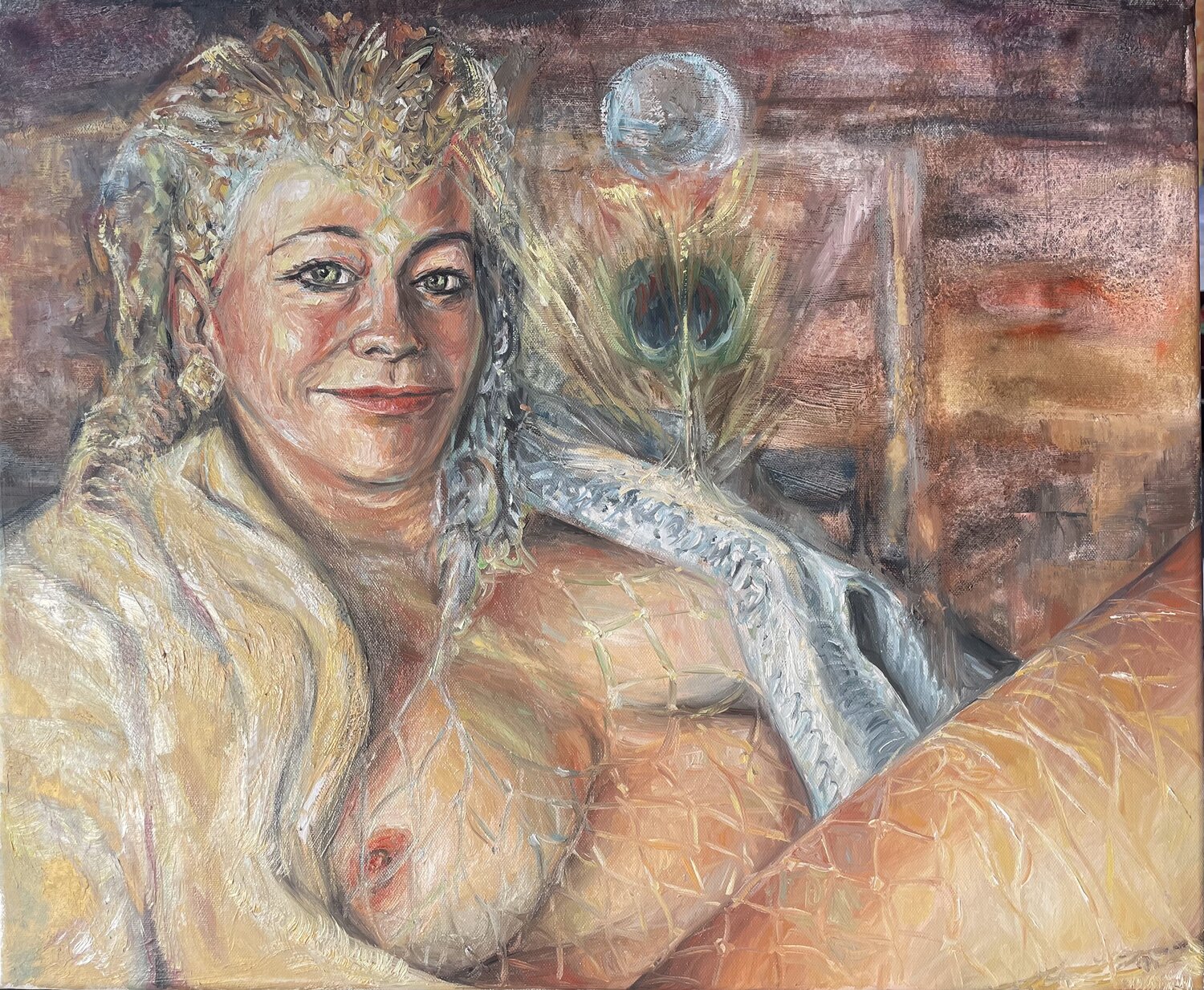 Die Muse der Künstlerin Rieke Schmieder Originalgemälde zu verkaufen