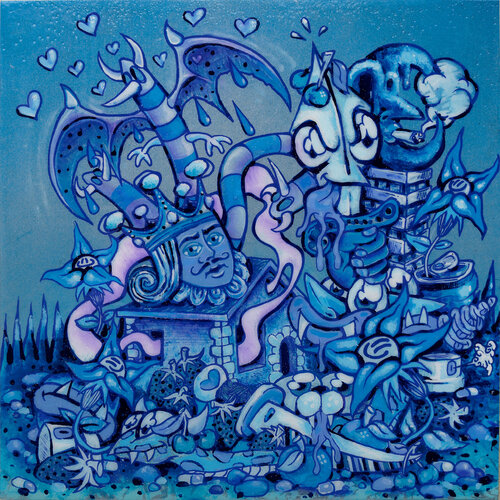 Lonely Blue King by BEBAR, 회화 for Sale on Singulart