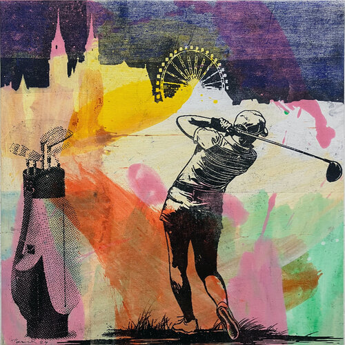 Skyline-Golf-Basel (Gumprint) von Petr Beranek, Malerei kaufen auf Singulart