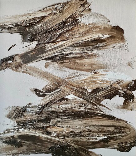brown/white I, 2018 van Ralph Slowik, Schilderij te koop op Singulart