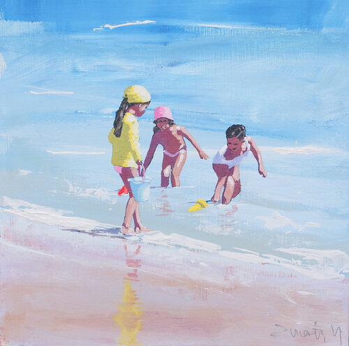 Girls on the shore di Carlos Martin, Pittura in vendita su Singulart
