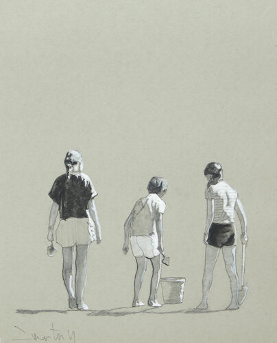 Crab hunting sketch van Carlos Martin, Tekening te koop op Singulart
