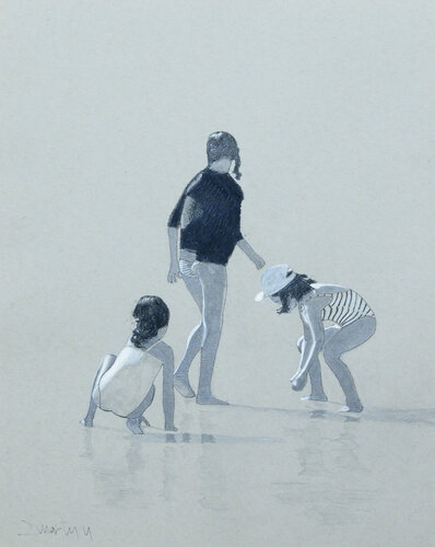 Girls on the shore di Carlos Martin, Disegno in vendita su Singulart
