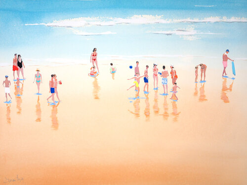 Sunny shoreline P56 van Carlos Martin, Werk op papier te koop op Singulart