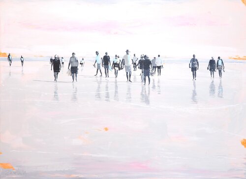 Whispers of the tide at sunset van Carlos Martin, Schilderij te koop op Singulart