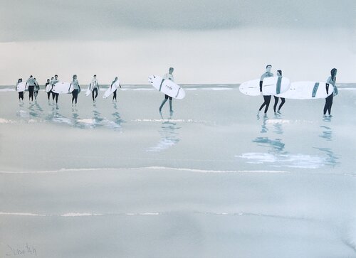 Surf time by Carlos Martin, Work on Paper for Sale on Singulart