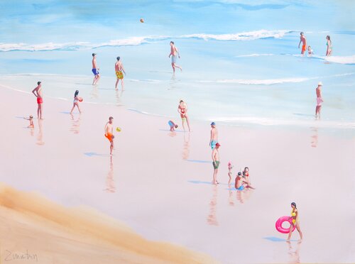 El Puerto beach van Carlos Martin, Schilderij te koop op Singulart
