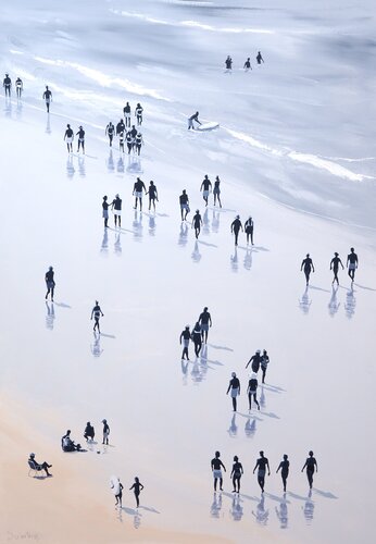 Low tide walk II by Carlos Martin, Painting for Sale on Singulart