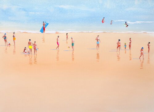 Shoreline Sunday HB25 (Framed) van Carlos Martin, Werk op papier te koop op Singulart