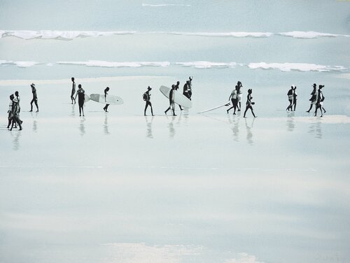 Coastal life 3 van Carlos Martin, Werk op papier te koop op Singulart