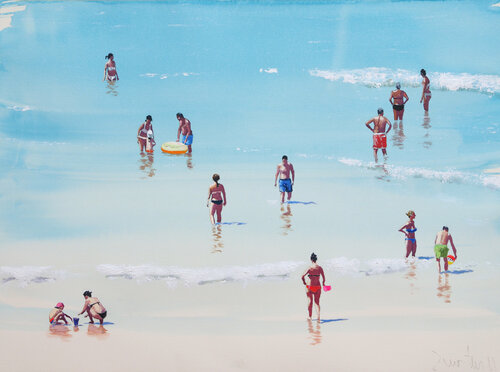 Turquoise days II van Carlos Martin, Werk op papier te koop op Singulart