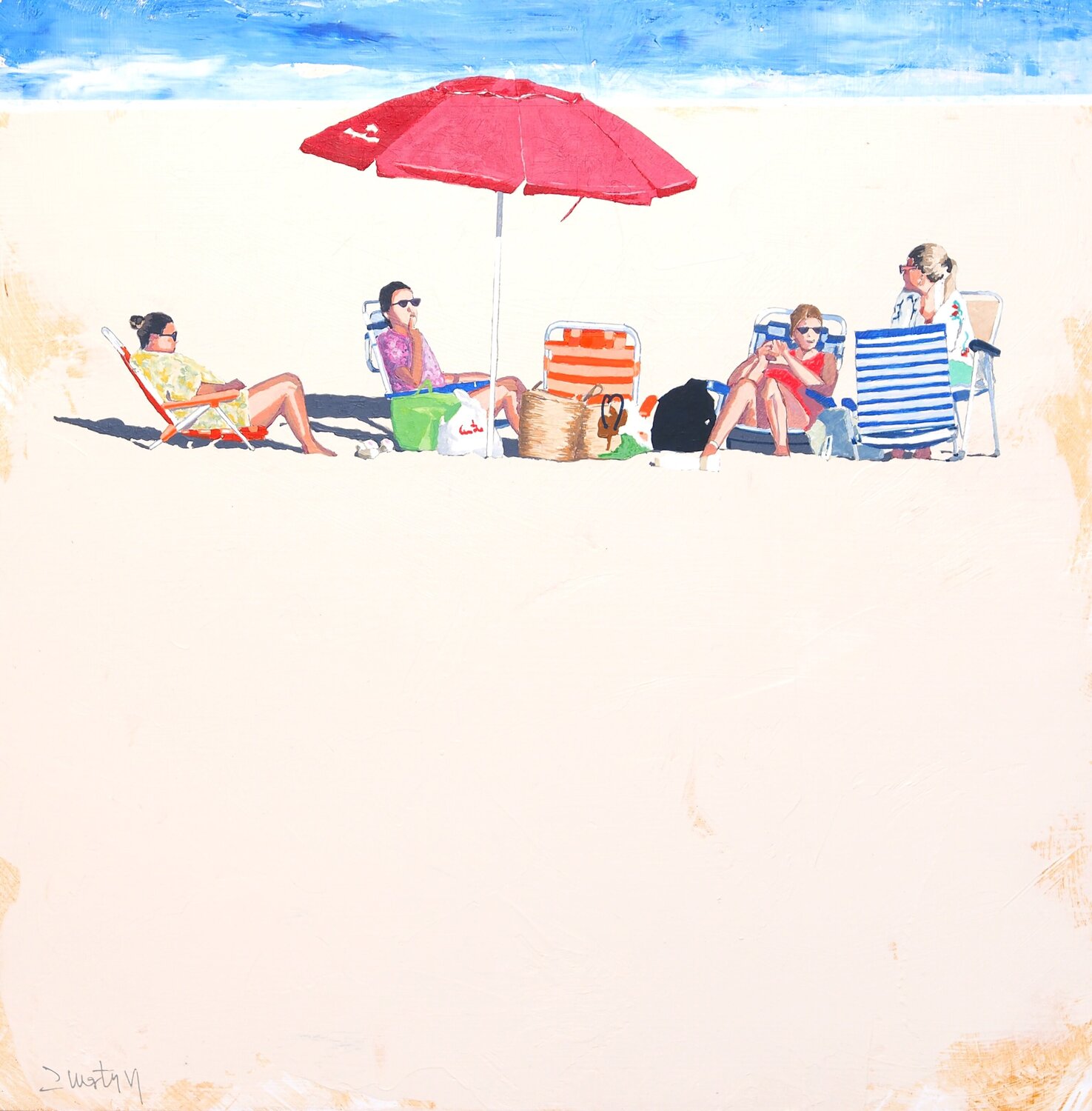Evening chat on the beach Carlos Martin