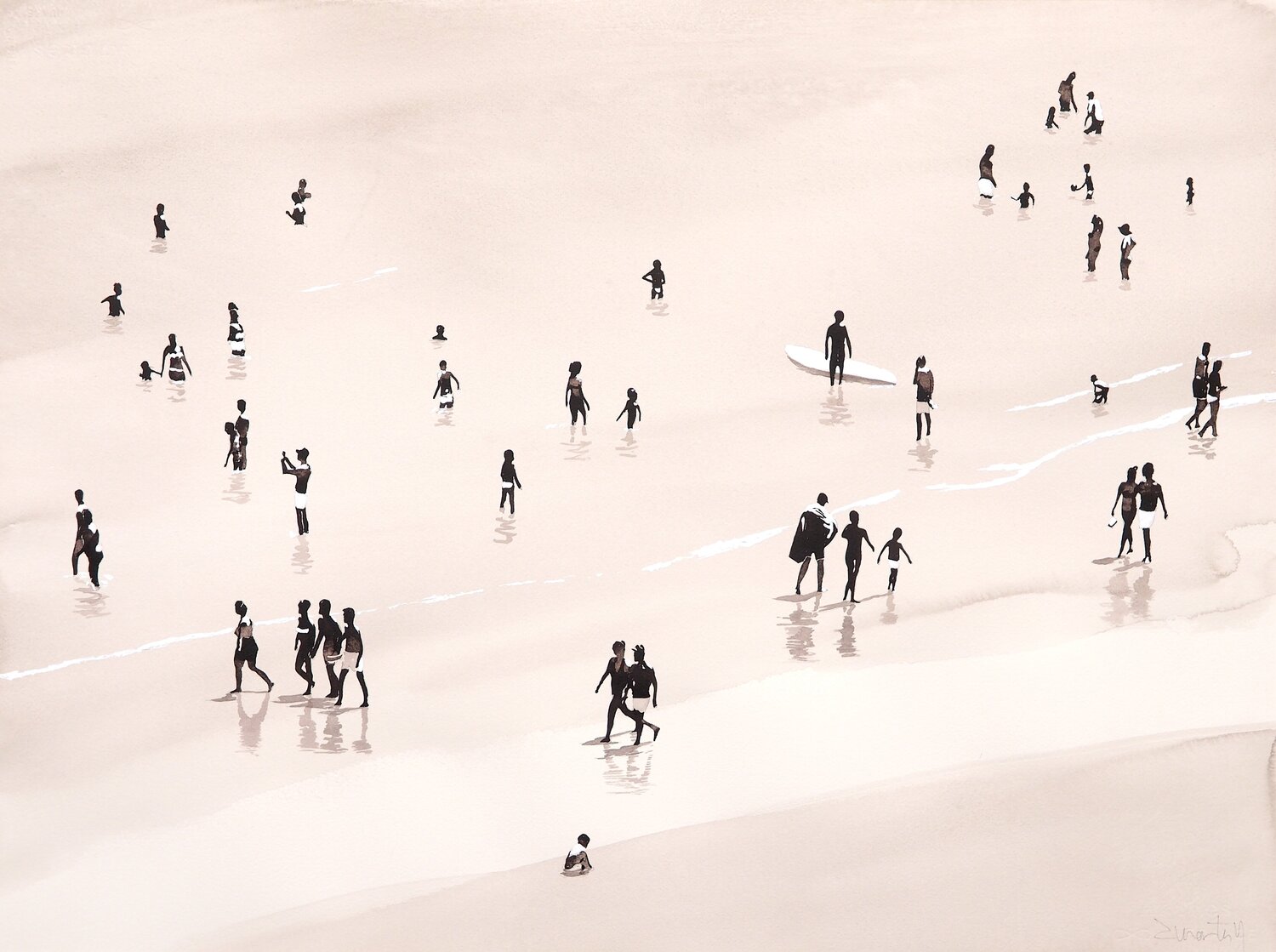 Low tide vintage beach Carlos Martin