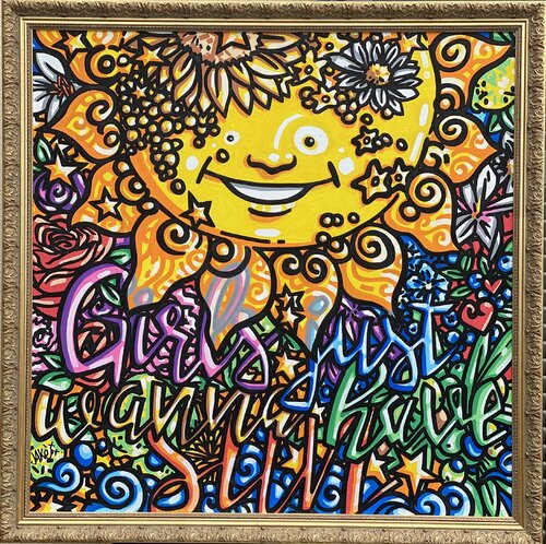 Girls just wanna have sun par Jakè, Peinture en vente sur Singulart
