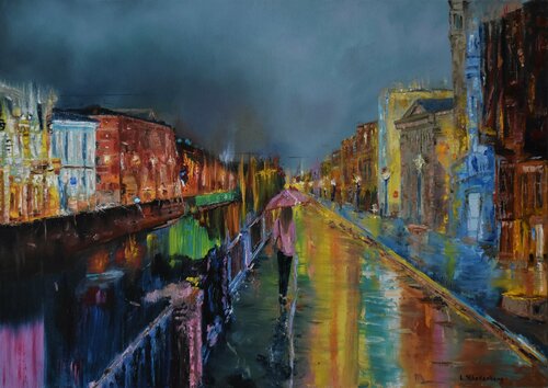 PINK UMBRELLA van Lusie Schellenberg, Schilderij te koop op Singulart