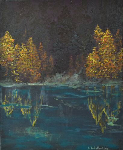 Green mist. van Lusie Schellenberg, Schilderij te koop op Singulart