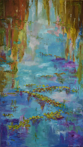 water lilies di Lusie Schellenberg, Pittura in vendita su Singulart