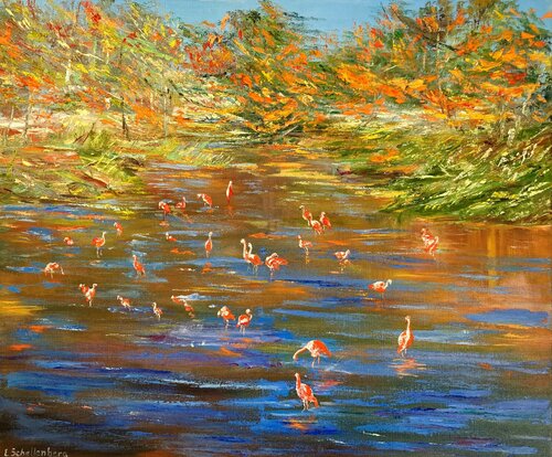 FLAMINGO von Lusie Schellenberg, Malerei kaufen auf Singulart
