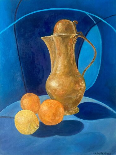 Blue line by Lusie Schellenberg, Painting for Sale on Singulart