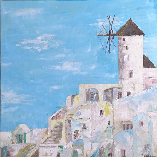 Santorini di Lusie Schellenberg, Pittura in vendita su Singulart