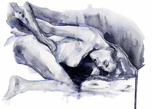 Watercolour on Paper (29x41 cm) - Time machine di Anna Dart, Pittura in vendita su Singulart