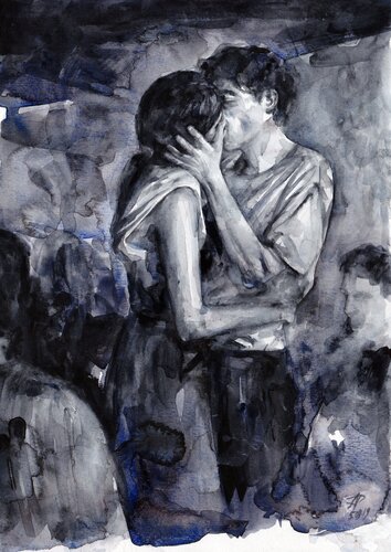 Watercolour on Paper (29x41 cm) - Living in your world for a day di Anna Dart, Pittura in vendita su Singulart