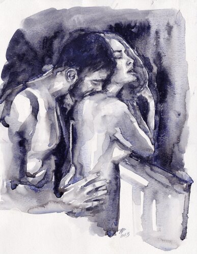 Watercolour on Paper (29x36 cm) - The Reader di Anna Dart, Pittura in vendita su Singulart