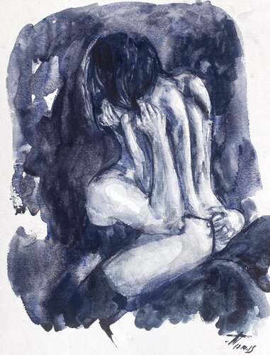 Watercolour on Paper (29x41 cm) - Scent of roses van Anna Dart, Werk op papier te koop op Singulart