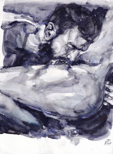 Watercolour on Paper (29x41 cm) - Complete the sentence van Anna Dart, Schilderij te koop op Singulart