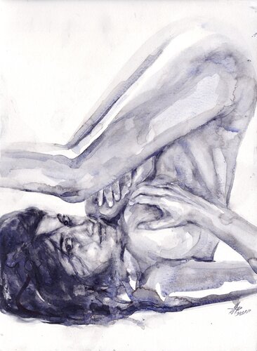 Watercolour on Paper (29x41 cm) - Mirror van Anna Dart, Schilderij te koop op Singulart