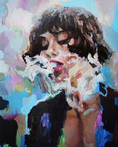 Smoke My Air (81x100) - XL di Anna Dart, Pittura in vendita su Singulart