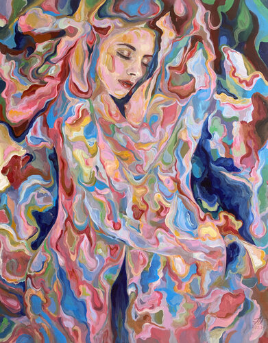 In the Glory (81x100 cm) - XL van Anna Dart, Schilderij te koop op Singulart