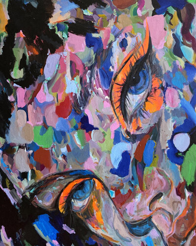Orange (81x100 cm) - XL van Anna Dart, Schilderij te koop op Singulart