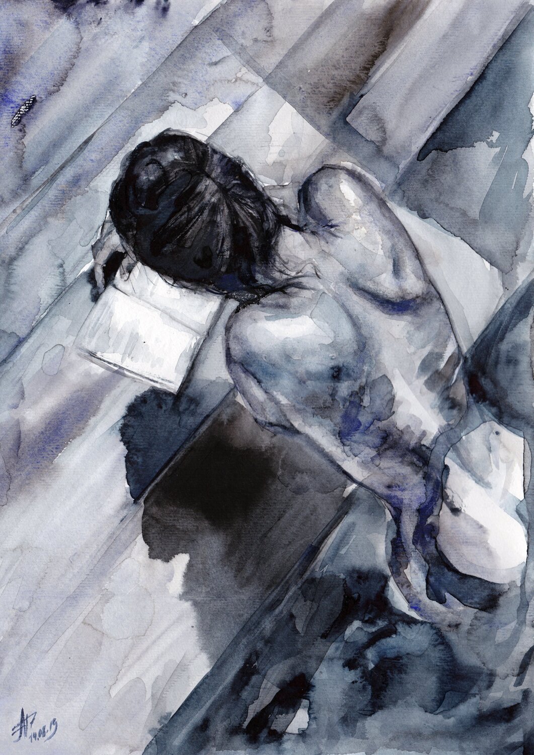Watercolour on Paper (29x41 cm) - The day I met Elizabeth Anna Dart