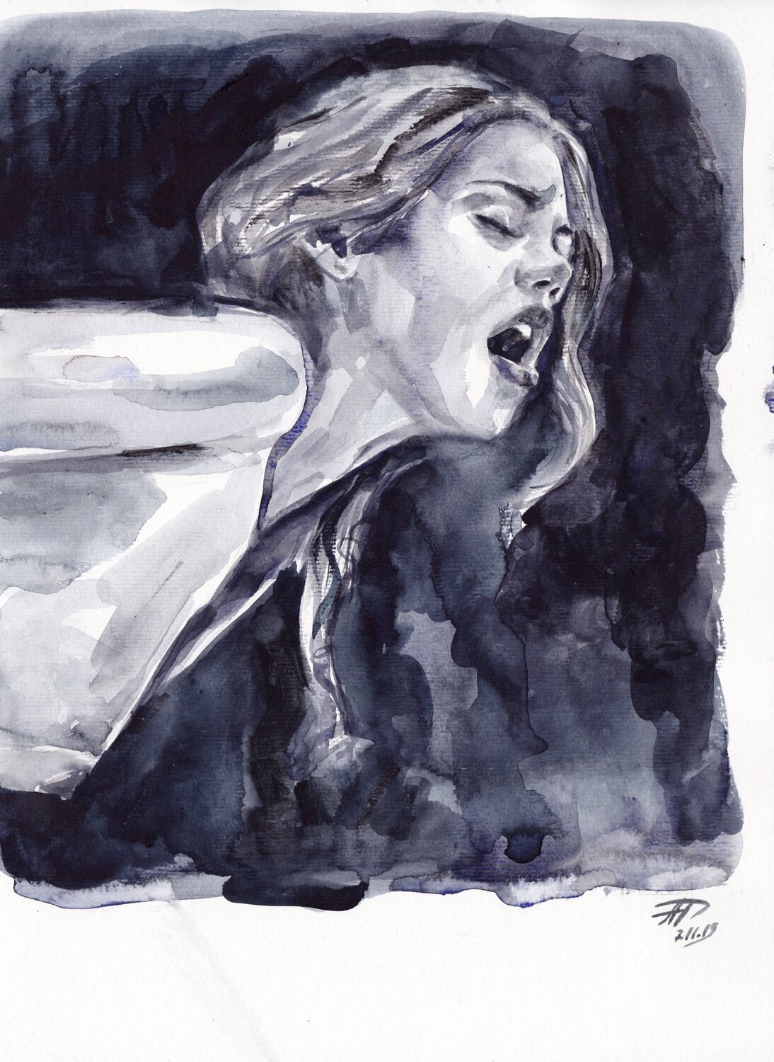 Watercolour on Paper (29x41 cm) - Storming Anna Dart