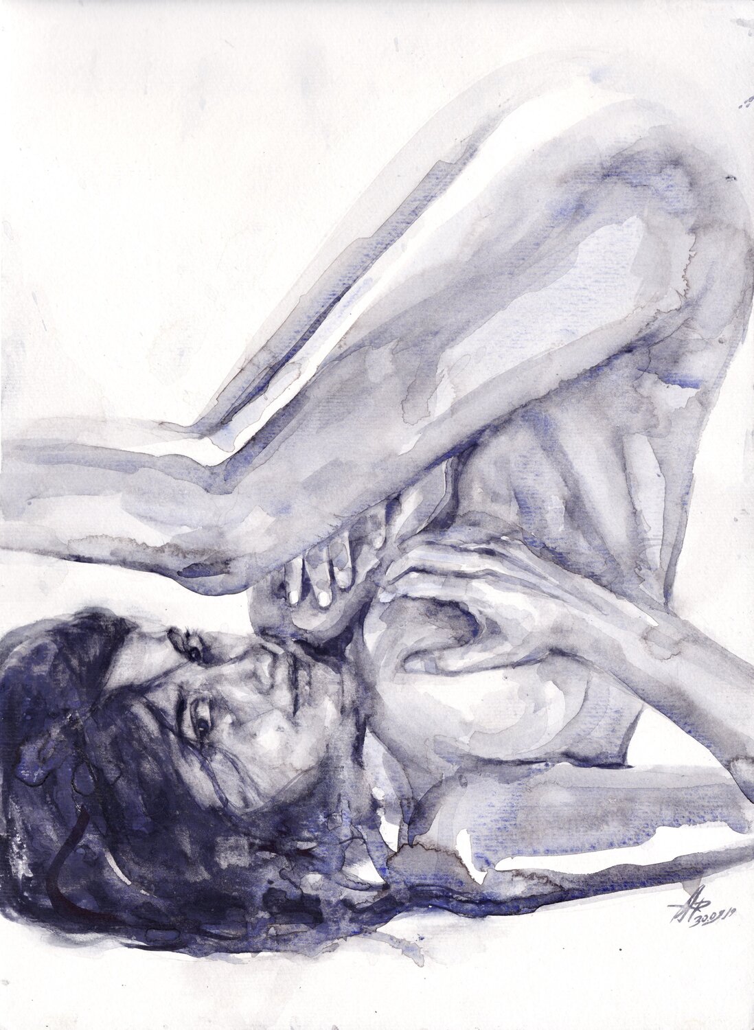 Watercolour on Paper (29x41 cm) - Mirror Anna Dart