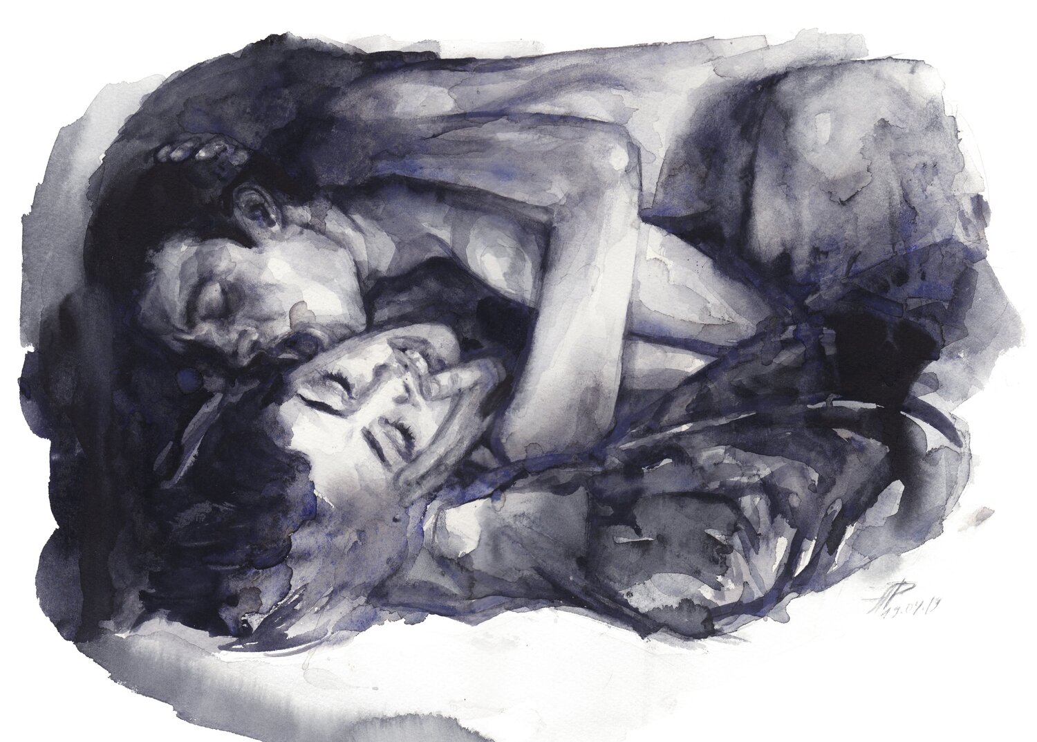 Watercolour on Paper (29x41 cm) - Loosing my self control Anna Dart
