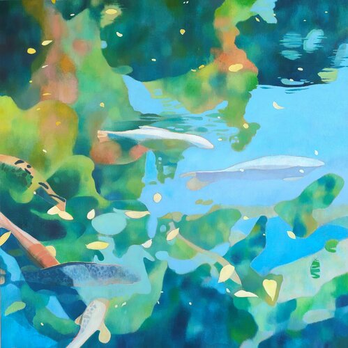 Les poissons à l'ombre de l'imagination by Marie-Pierre Autonne, 회화 for Sale on Singulart