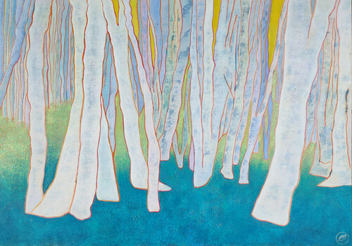 Le blanc des bouleaux by Marie-Pierre Autonne, 회화 for Sale on Singulart